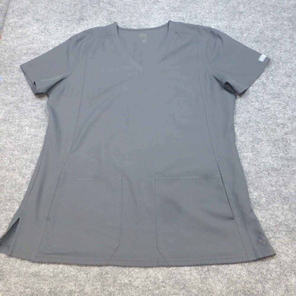 Med Couture Insight Scrub Top V-Neck Pewter Gray MC2468 Mens Medium